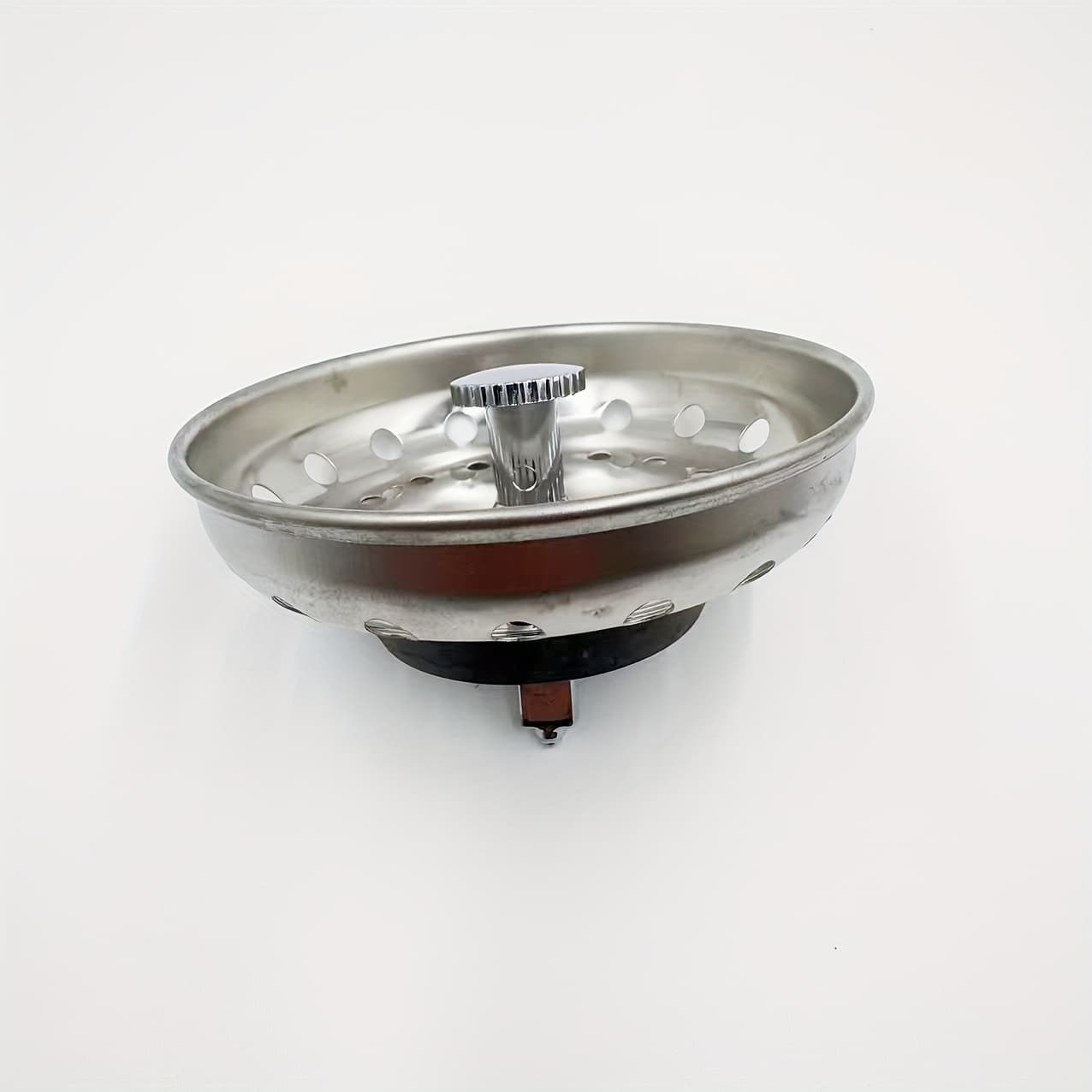 TEMU Kitchen Sink Strainer And Stopper, Combo Basket Spring Clip Replacement For Standard 3-1/2 Inch Drain, Stainless Steel Basket And Rod, Rubber Stopper Bottom