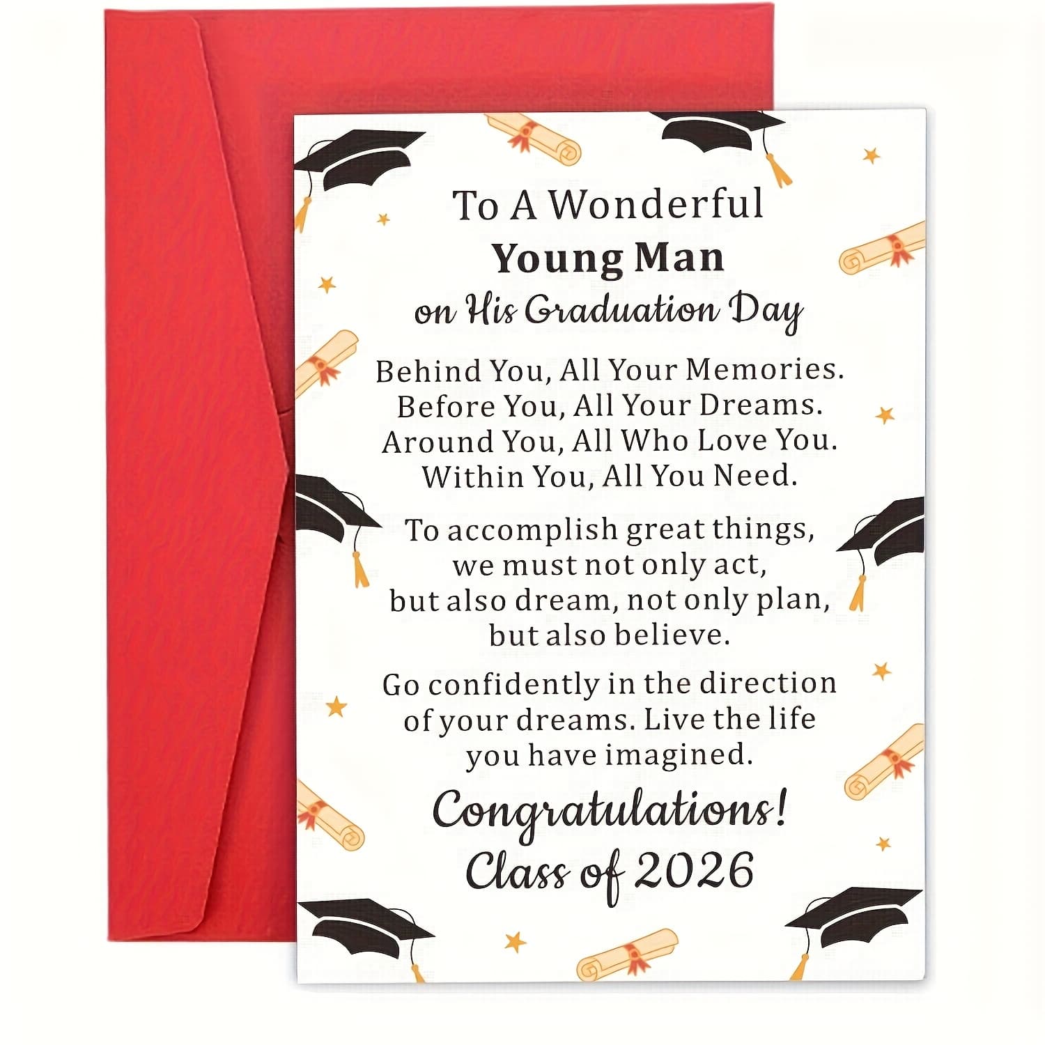 TEMU 1pc Class Of 2026 Graduation Cards Senior Gift With Inspirational For Grad Party Decorations, Invitations & Graduation Keepsake - Must-have For Seniors, Grad Season Essentials For &,