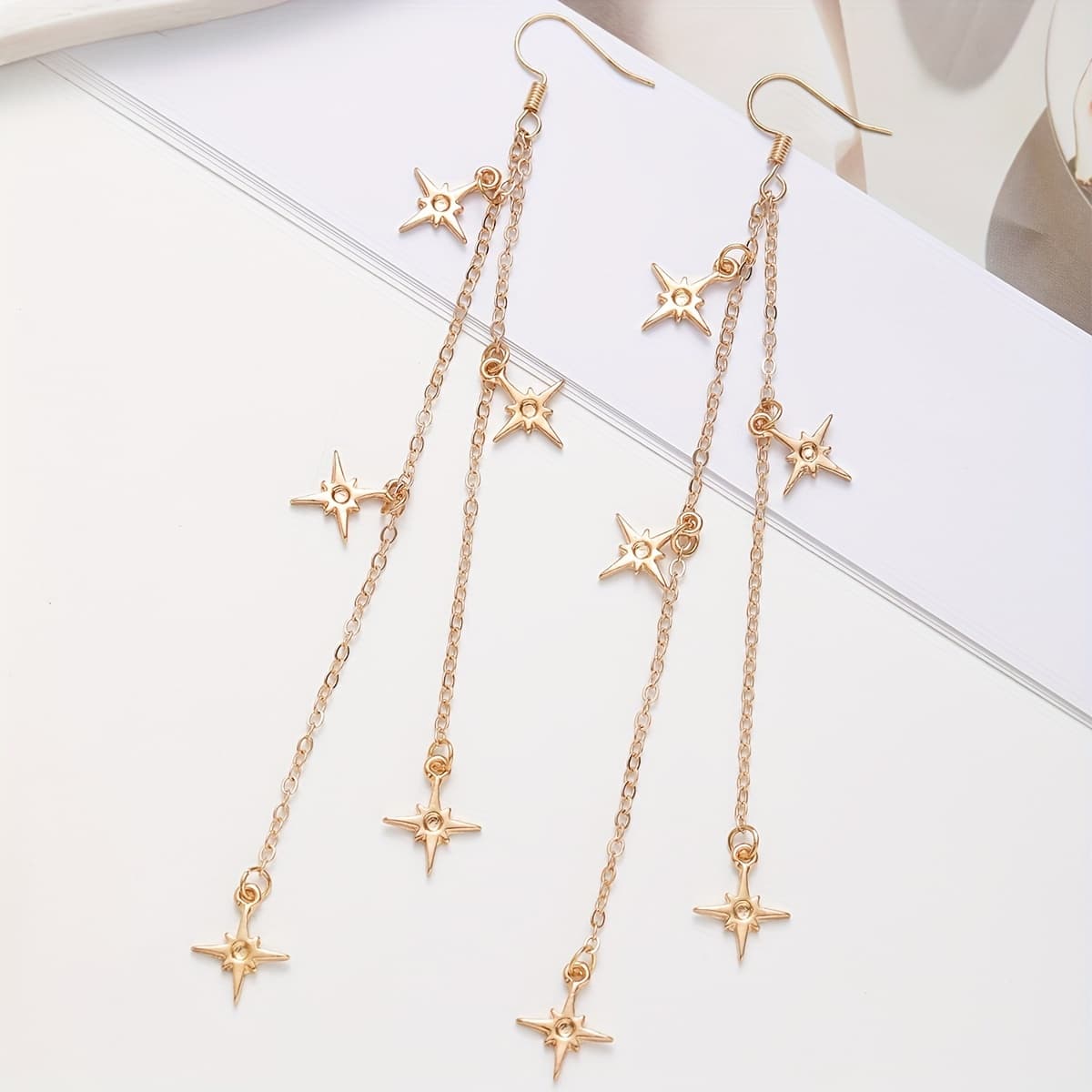 TEMU Minimalist Bohemian Style Star Pendant Earrings For Parties And , Fashion Jewelry Ear Studs, Commemorative Gifts