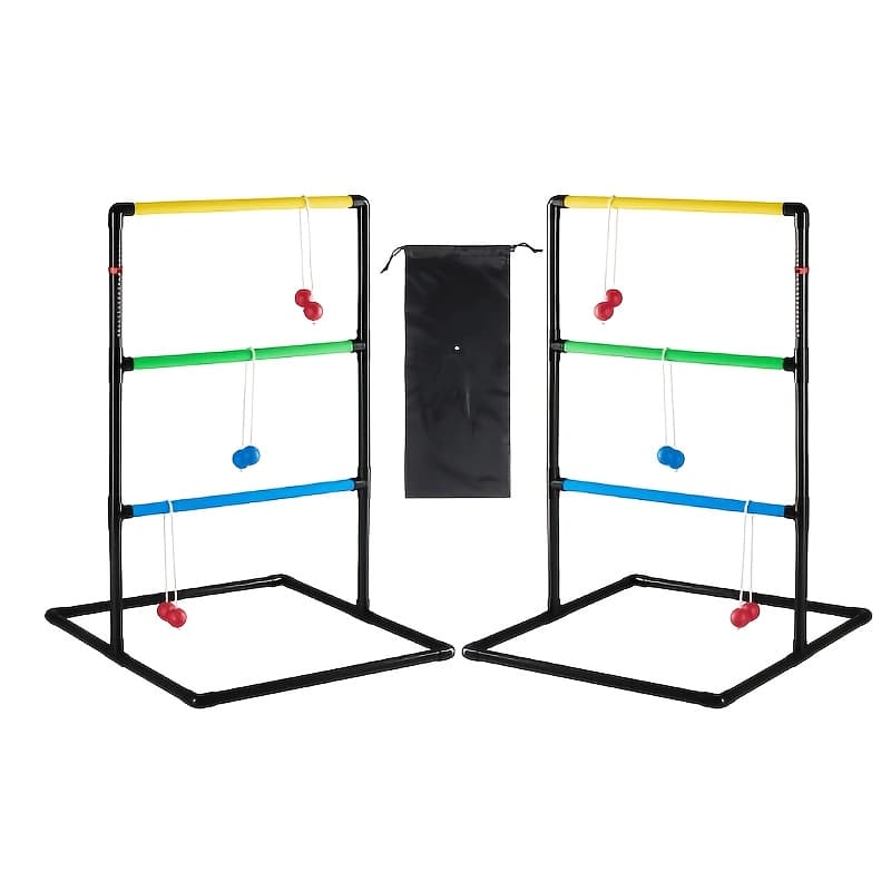 TEMU Ladder Ball Outdoor Games For Lawn & Backyard - Complete Tossing Set With 6 Bolas, Scoreboards & Carry Bag For Picnic, Camping, Tailgate Parties
