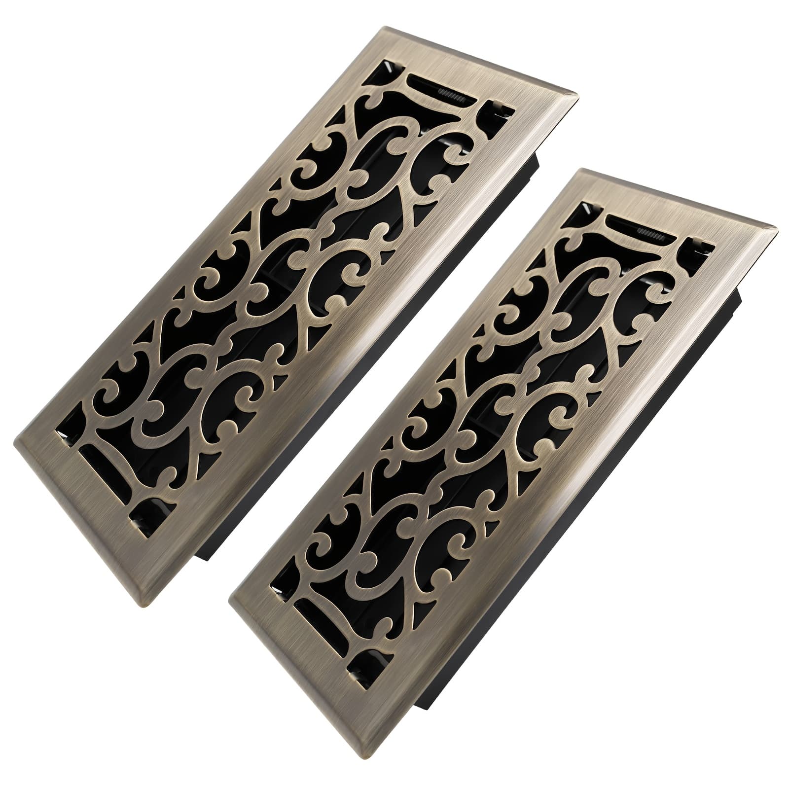 TEMU 4x10 Air Floor Vent Register Cover, Heavy Duty Steel Floor Register, Adjustable Air Flow Decorative Floor Vent Cover For Home, 2pcs/6pcs , & Patterns