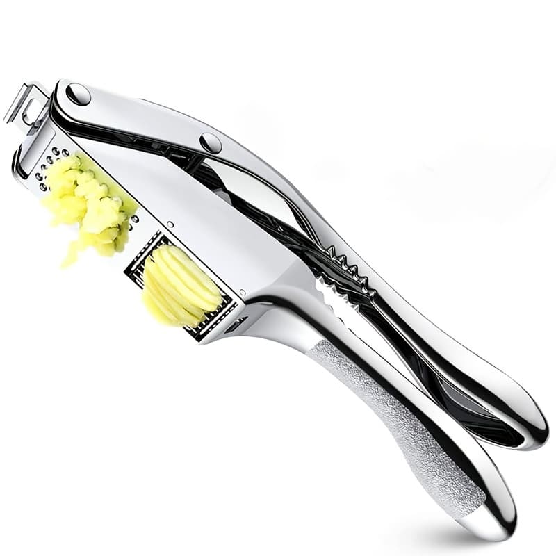 TEMU Manual Garlic Press And Slicer | Durable Metal Kitchen Tool For Mincing & Dicing | Easy-to-clean, Multi-use For Sauces & | Ideal For Home And Restaurant Use, Garlic Crusher