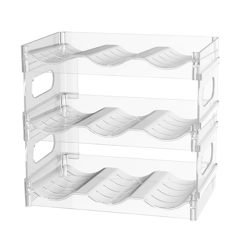TEMU 3-tier Stackable Water Bottle Organizer Rack For Cabinet & Kitchen – Holder Fits 40oz Cups, Large Tumblers, Wine & Bottles – Space Saving Storage For & Pantry