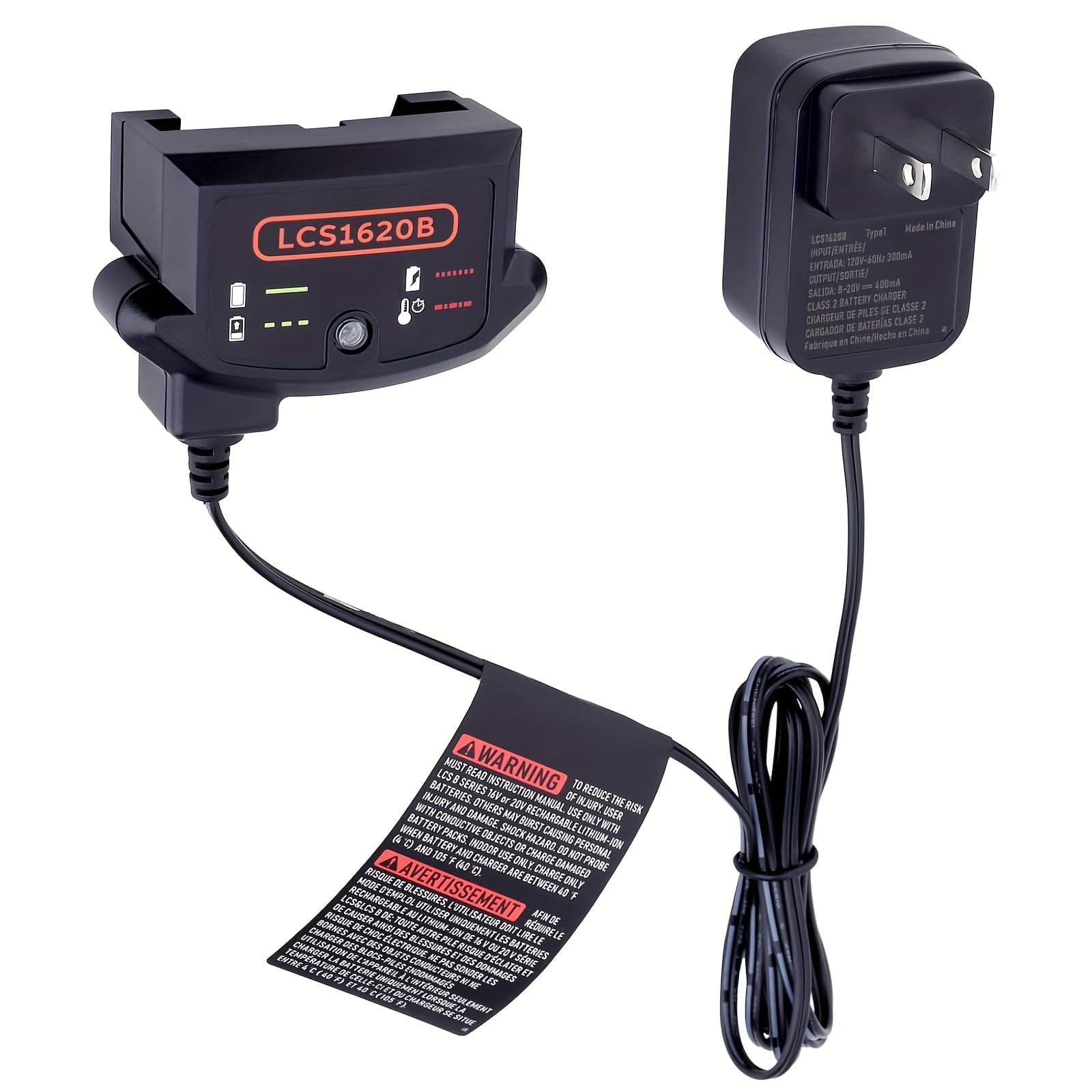 TEMU Lcs1620b Battery Charger Compatible With Black And Decker 20v 12v Max Lithium Battery Lbxr20 Lbx4020 Lbx20 Lbxr2020 Replacement For Black And Decker 20v Lithium Battery Charger Lcs1620 Bdcac202b
