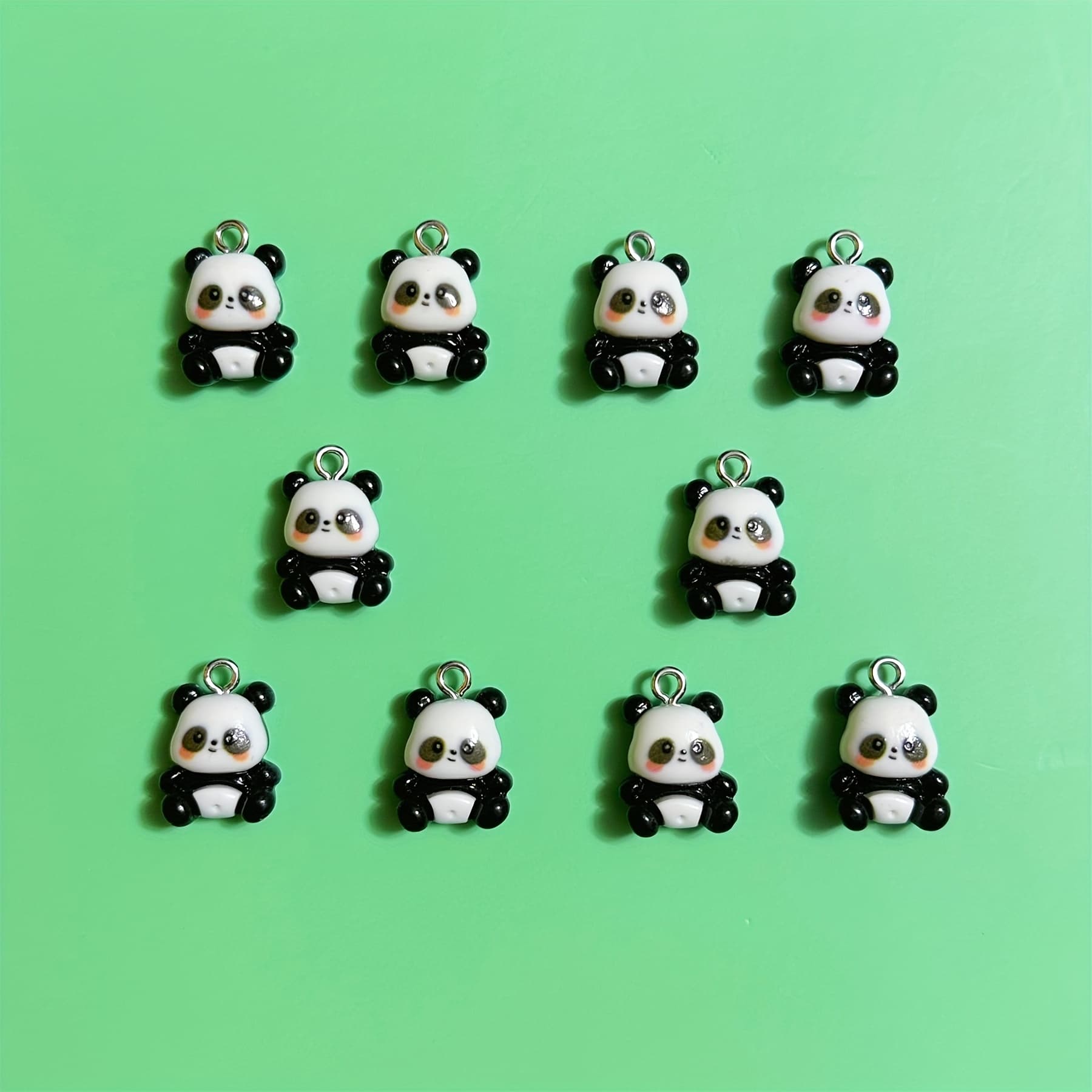 TEMU 10pcs Of Panda Charms Suitable For Handmade Jewelry Pendants, Earrings, Creative Gifts, Necklaces, Bracelets, Bag Additions, And Resin Components