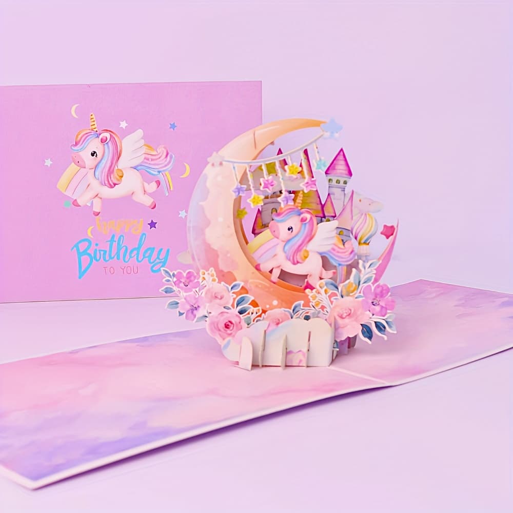TEMU 1pc Happy Birthday Greeting Card With Envelope, Pop Up Card, Baby Shower Birthday Gift For Her, Home Decor, Party Invitation Card