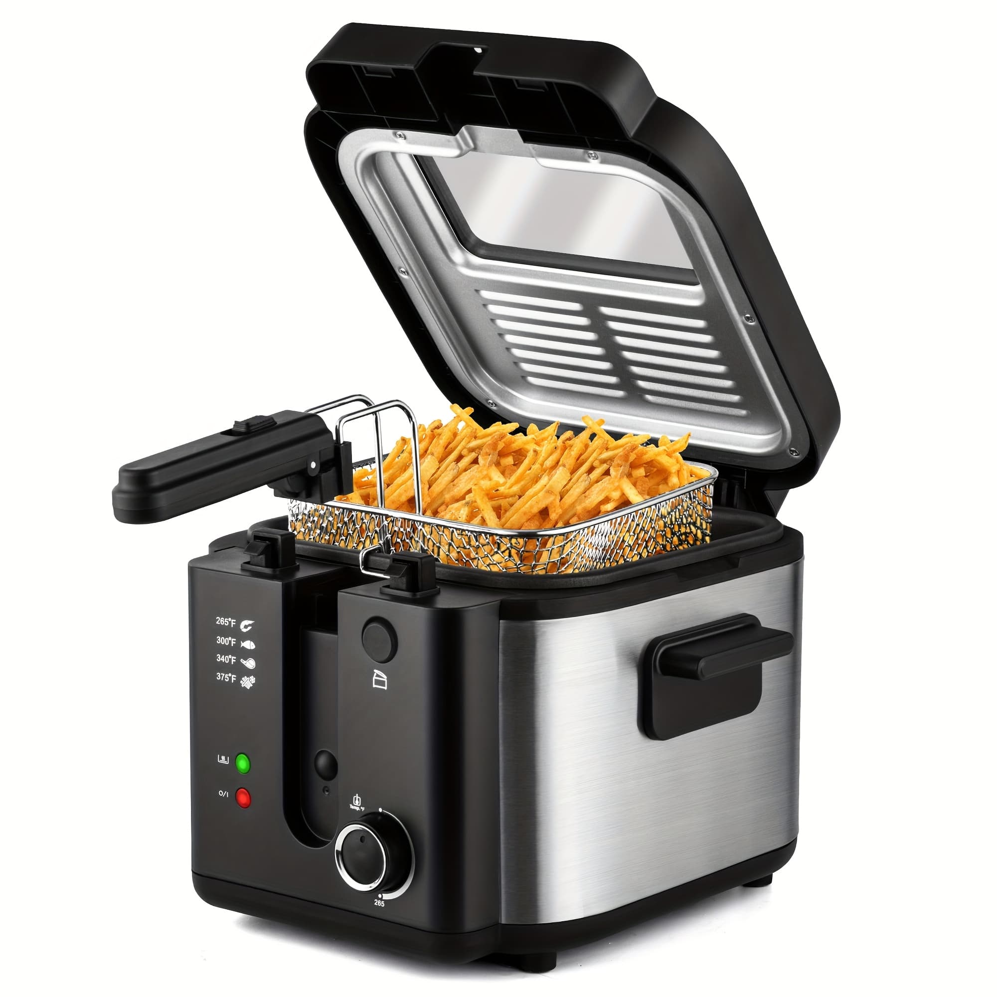 TEMU Susteas Household Deep Fryer, 1500w Powerful Heating, 1.5l/2.5l/3l/5l/6l Inner Pot, Adjustable Temperature Control, Convenient Frying Basket, Made Of Stainless Steel, Essential For The Kitchen.