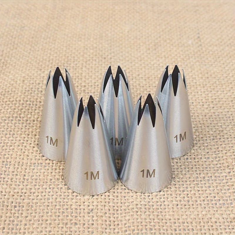 TEMU 6-tooth Piping Nozzle 5 Rose Cake Baking Tools Stainless Steel Nozzle Medium 1m