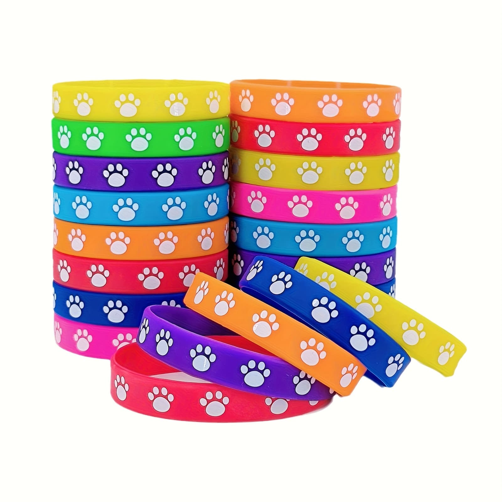 TEMU Gift For Her/him 24pcs Pet Theme Birthday Party Soft Bracelet Animal Paw Printing Dog Paw Bracelet, Pet-themed Activities, Team Building Activities, Birthday Events, Memorial Parties