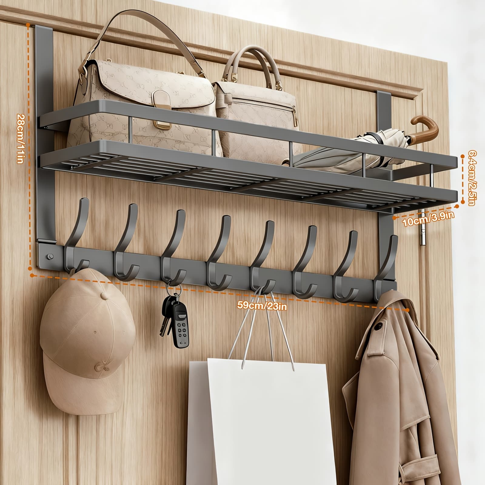 TEMU Multifunctional Metal Easy-install Over-the-door Storage Rack For Bedroom, Bathroom And Kitchen Organization