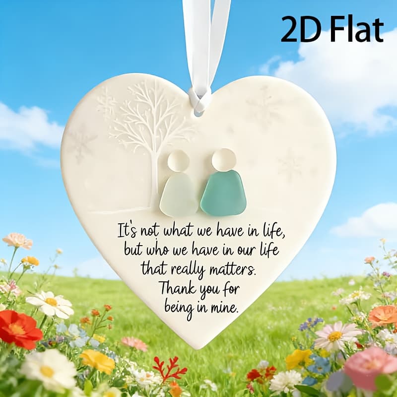 TEMU 2d Flat, 1pc Acrylic Heart Friendship Ornament - 2d Flat Teardrop Keepsake For , Christmas Tree , Best Friend Birthday Plaque Gift, Filled With , Gift, 2d Flat
