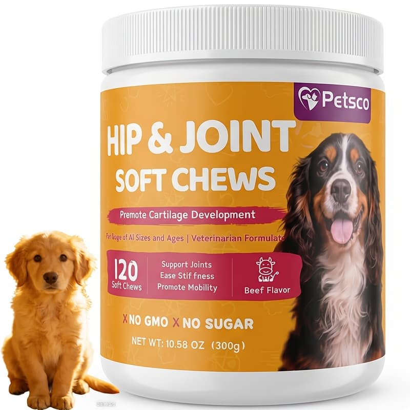 TEMU Petsco Chondroitin For Dogs Probiatics Natural Supplements With Msm & Chondroitin Sulfate 120 Beef Flavor