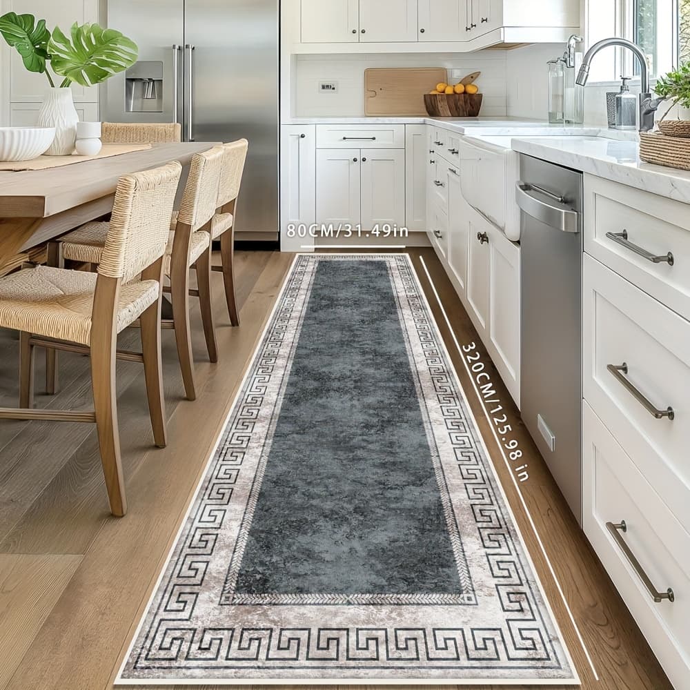 TEMU 1pc Light Luxury And Minimalist Style Long Carpet, Soft And Comfortable Living Room Long Decorative Carpet, Easy To Mat, Suitable For Staircase, Hallway, Laundry Room, Kitchen Carpet