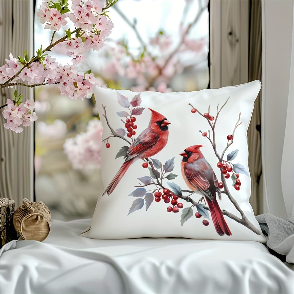 TEMU 1pc Bird Patterned Short Plush Pillow Covers With A Concealed Zipper Design, Extremely Soft Cushions, Suitable For Sofa Beds, Cars, Living Rooms, And Home Decor (pillow Insert Not Included)