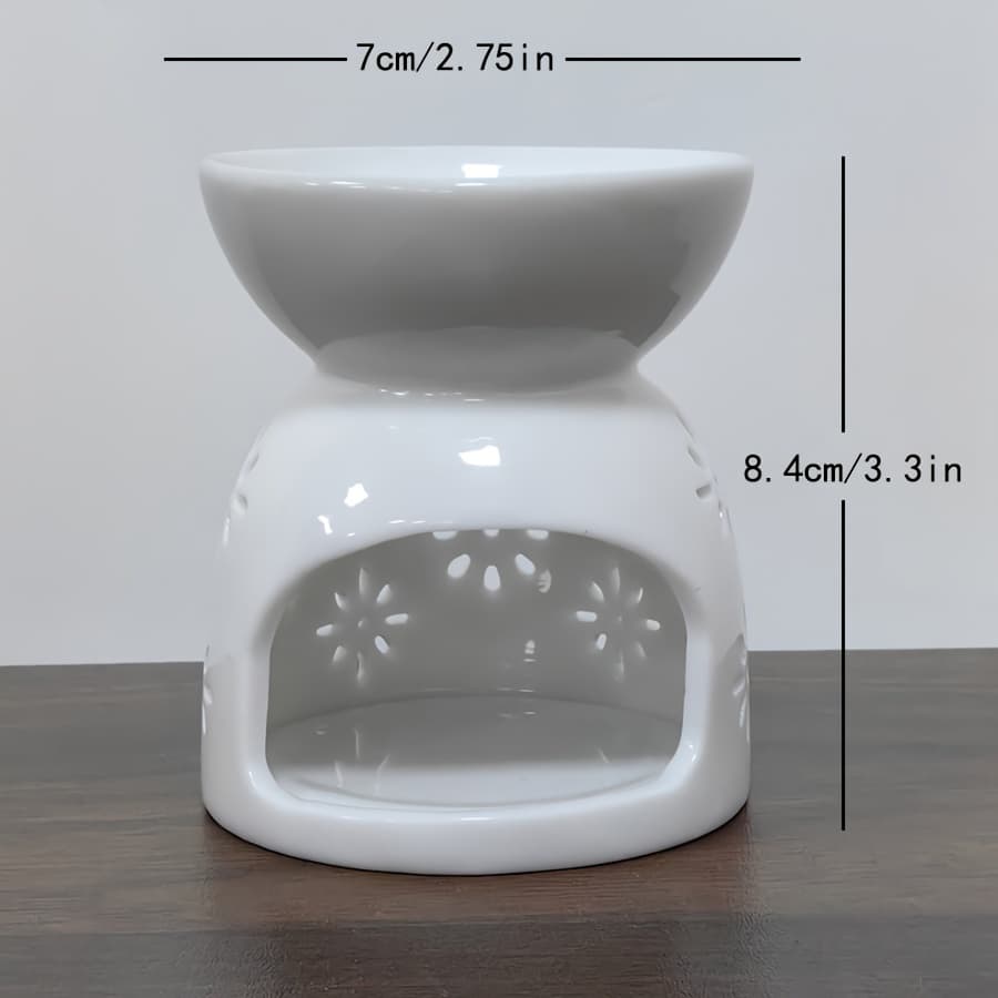 TEMU Snowflake Ceramic Candle Holder - Aromatherapy Essential Oil Burner, Home Decor Accent
