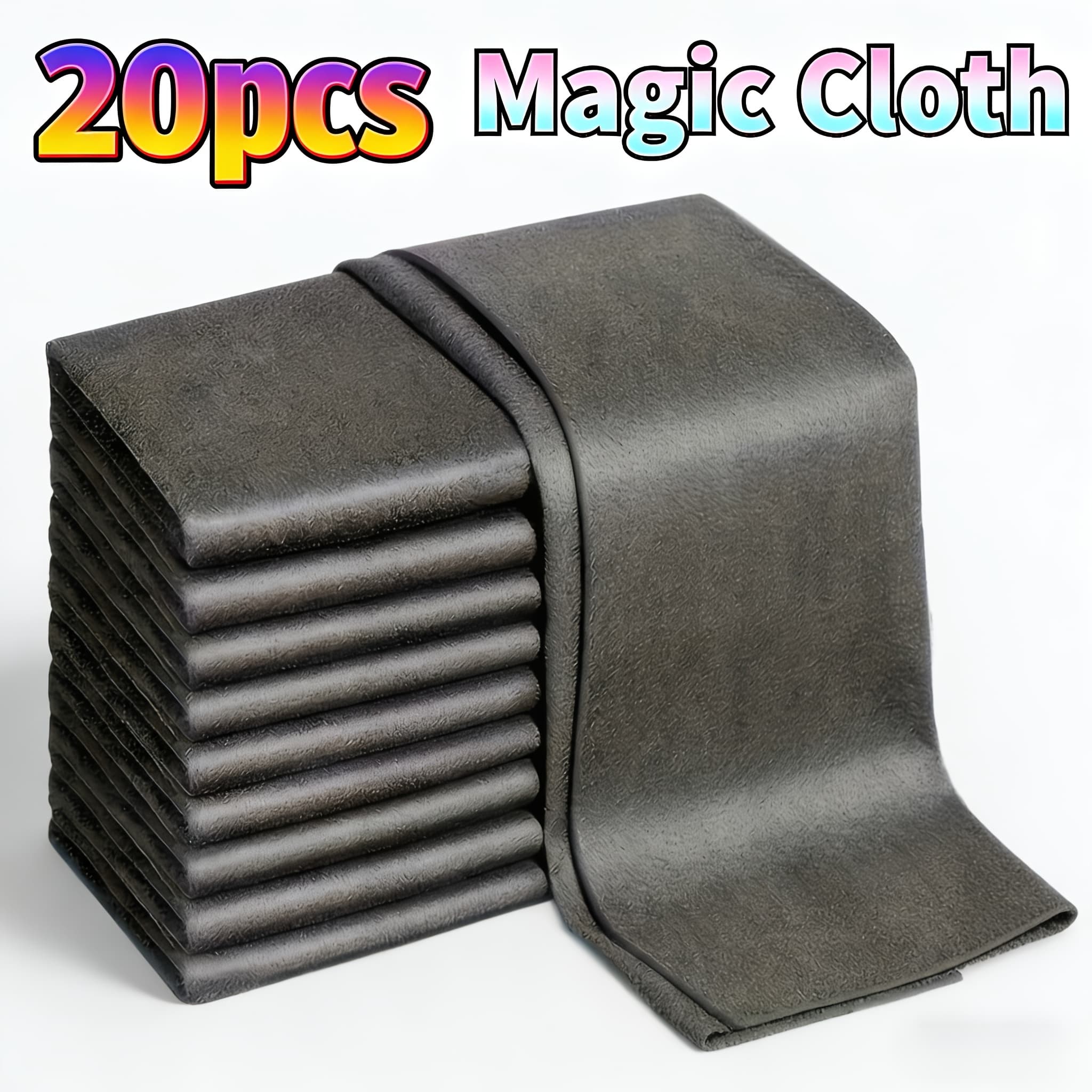 TEMU 20pcs Cleaning Cloth Thickened Multi-functional Wiping Cloth, Suitable For Windows, Mirrors, Cars, Kitchens, Bathrooms - Reusable, No Residue, Essential Car Care | Soft Fabric Texture With A
