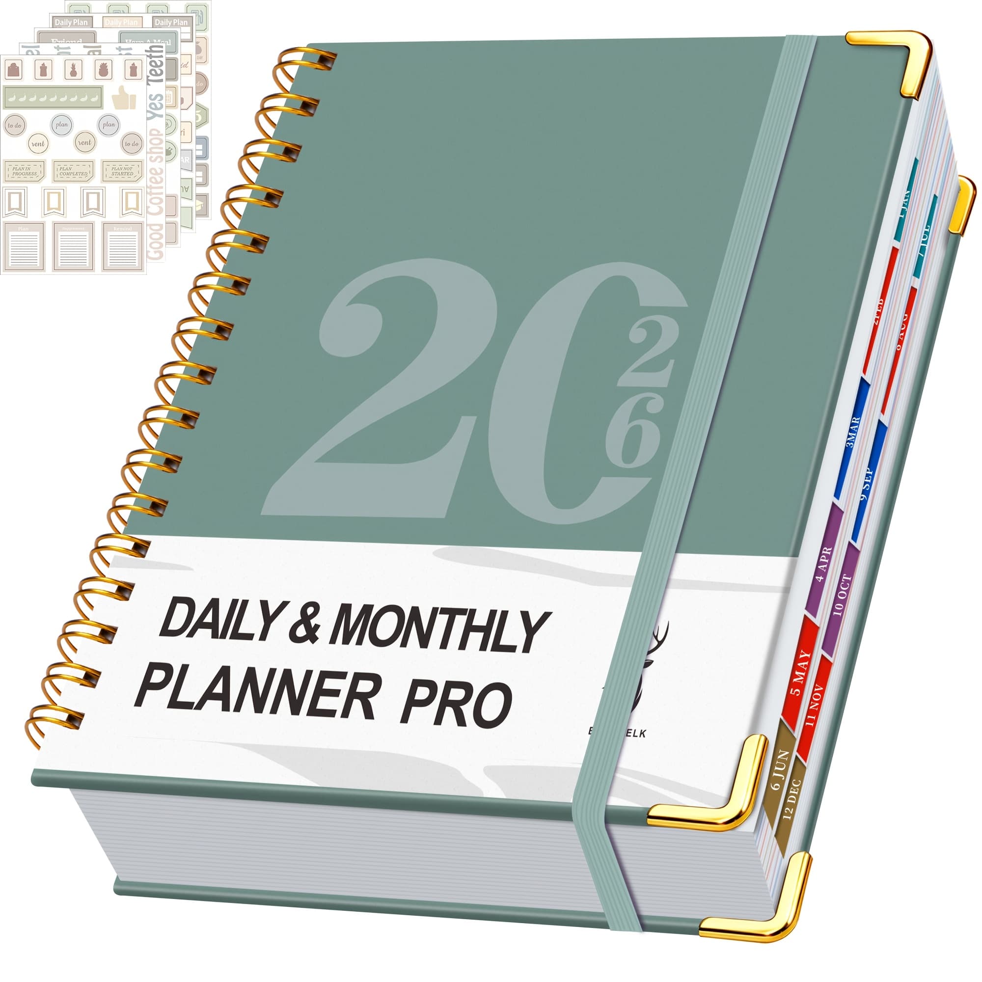 TEMU Spiral-bound Planner For 2026 With Fun Stickers - 400 Pages For 365 Days - Weekly And Monthly Plans - Schedules And To-do - - Time Management - Daily Plans