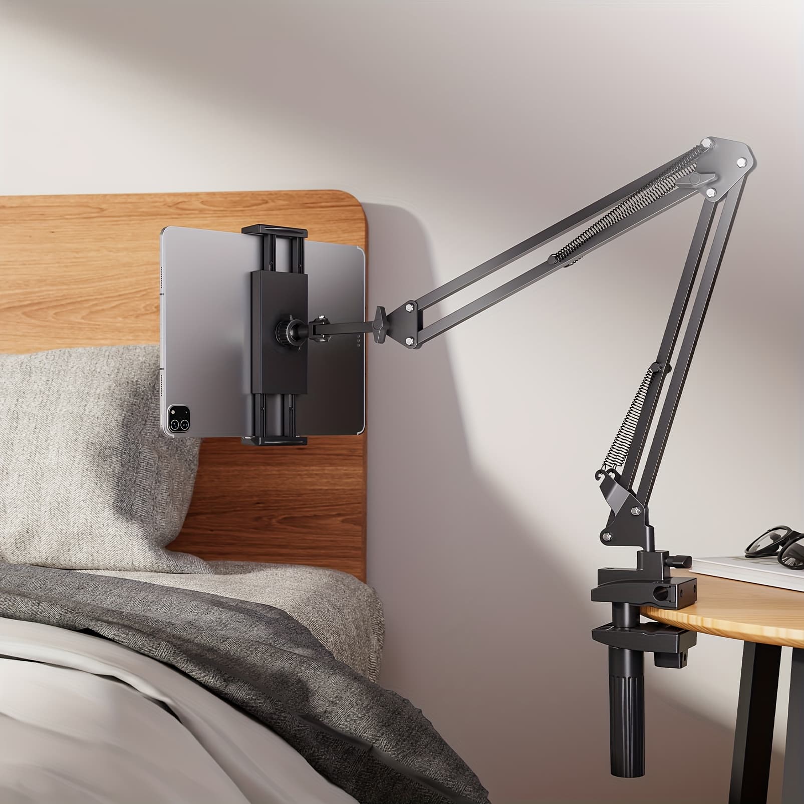 TEMU Robotic Arm, Mobile Phone Tablet Holder, Newly Upgraded , Abs Carbon Steel, Supports 360° Rotation 180° Folding, , Suitable For Most Mobile Phones And Tablets