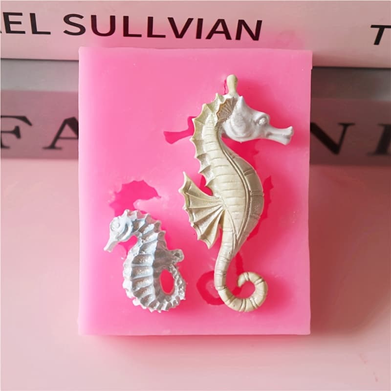 TEMU Sea Horse Shaped Mold For Diy Clay, Resin, Wax - & With Sea Horse Cavities, Compatible For Soap Making, Candle Making, Plaster Crafts