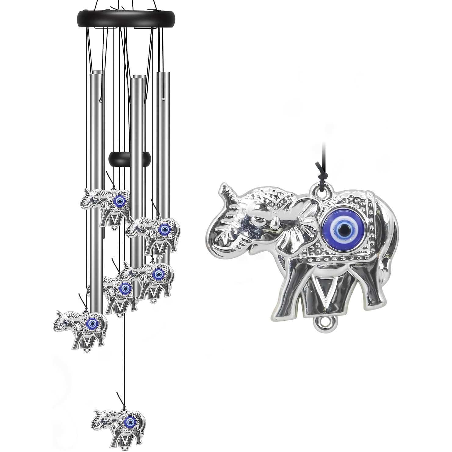 TEMU 1pc Outdoor Metal Wind Chimes, Elephant-themed Gifts For Women, Suitable For Decorating Patios, , Gardens, And Backyards