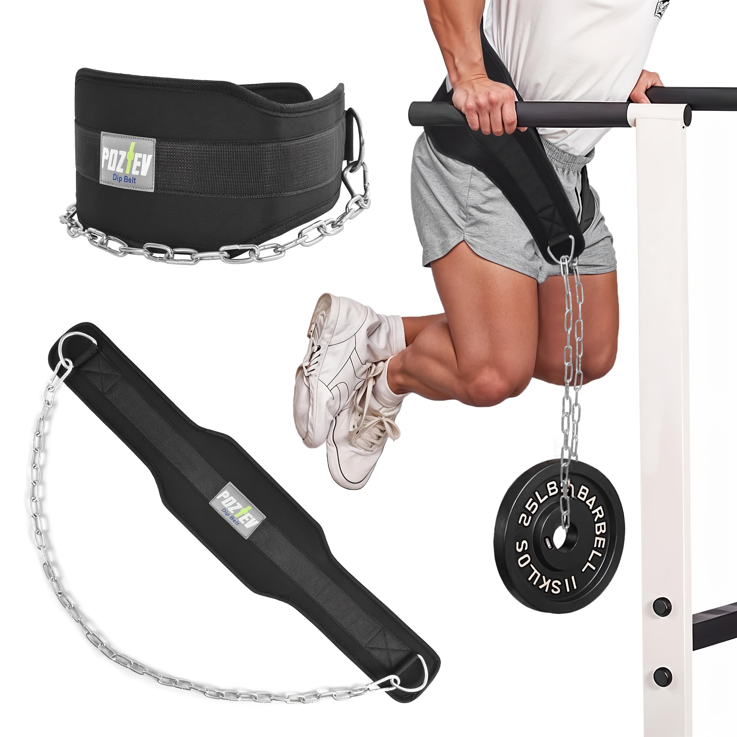 TEMU Pull-up Belt Weighted Dip Belt, Belt Squat Attachment Crossfit Workout Dipping Belt - Unisex Gym Equipment