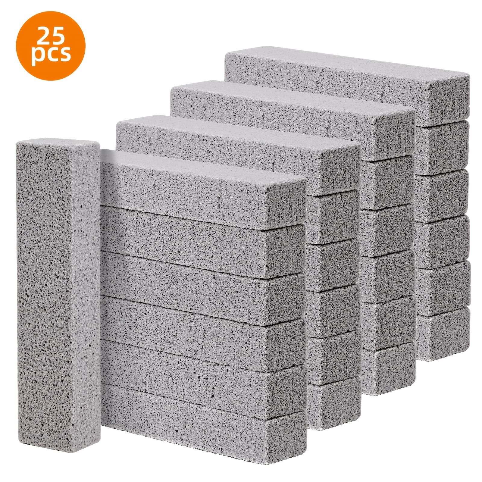 TEMU 20/25pcs Pumice Stone, Commercial Scouring Pads And Cleaning Brushes With Handle, Pumice Stone For Cleaning Toilets, Bathtubs, Grills, Swimming Pools, Sinks And Bathroom