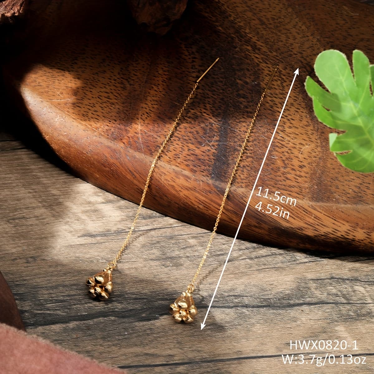 TEMU A Pair Of Hawaiian Stainless Steel Chain Alloy Jasmine Luxury Earrings, Suitable For Everyday Wear Jewelry, Valentine's Day Gift