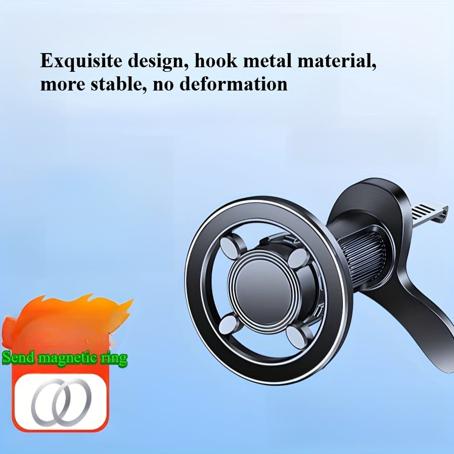 TEMU Magnetic Car Air Vent Mount Compatible For Iphone/smartphones, Rotating Holder With Hold, Dashboard Bracket For Gps, Tablets, Phones - Vehicle Ventilation Accessory (no Installation Required)