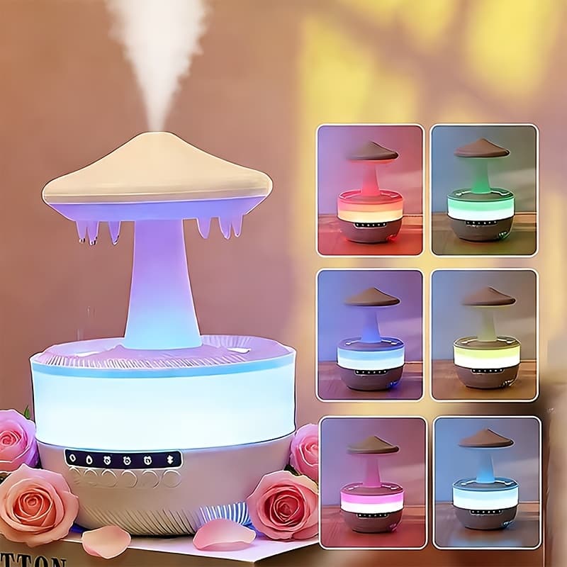 TEMU Colorful Raindrop Music Lamp | Large Capacity, Suitable For Bedroom And Office, Easy-to-, Night Light, Raindrop Aromatherapy Diffuser, Single-room Humidifier, Perfect Valentine's Day Gift
