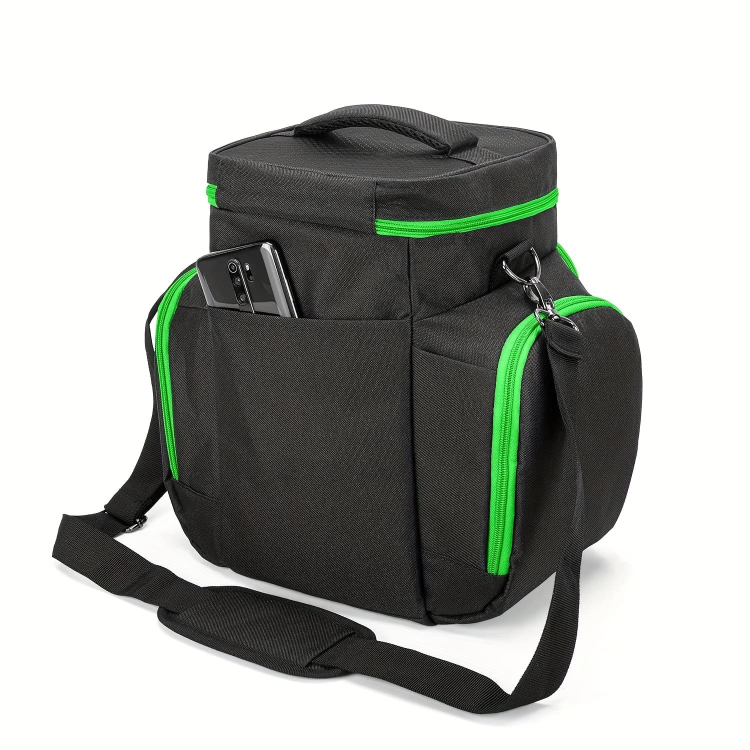 TEMU Console Carrying Case Compatible With , Travel Bag With Multiple Storage Pockets For Controllers, Games, Cables, Portable Hard Disk And Other Accessories