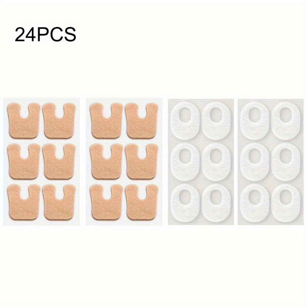TEMU 24 U-shaped Felt Pads For And, Designed To Prevent Foot Friction, Easy To Apply, Soft And Comfortable, Half-size Forefoot Cushions