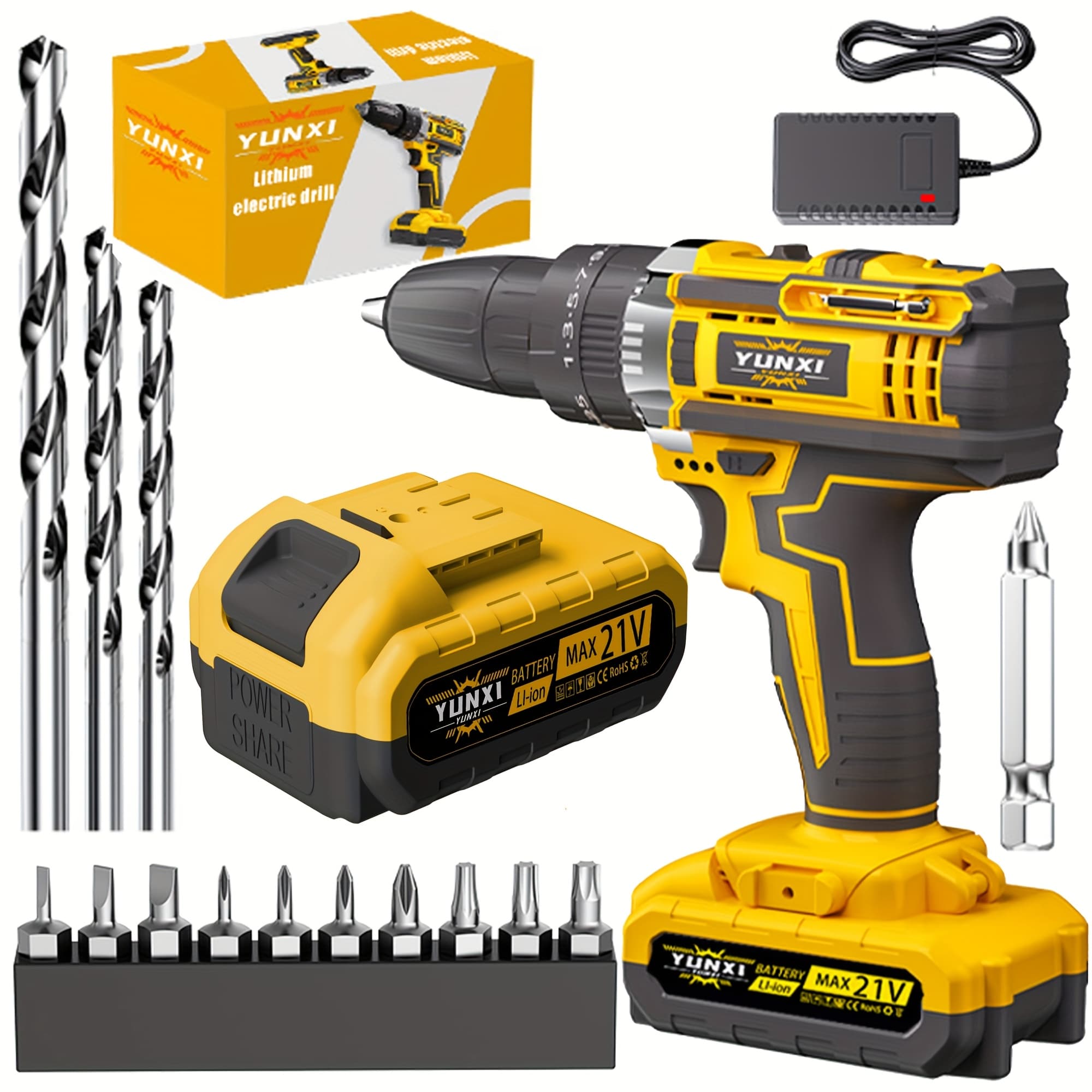 TEMU Rechargeable Drill, Household Drill, Cordless Power Tool With Lithium Battery, Multifunctional Cordless Impact Drill, And Electric Screwdriver Set Are Perfect Gifts For And Fathers From