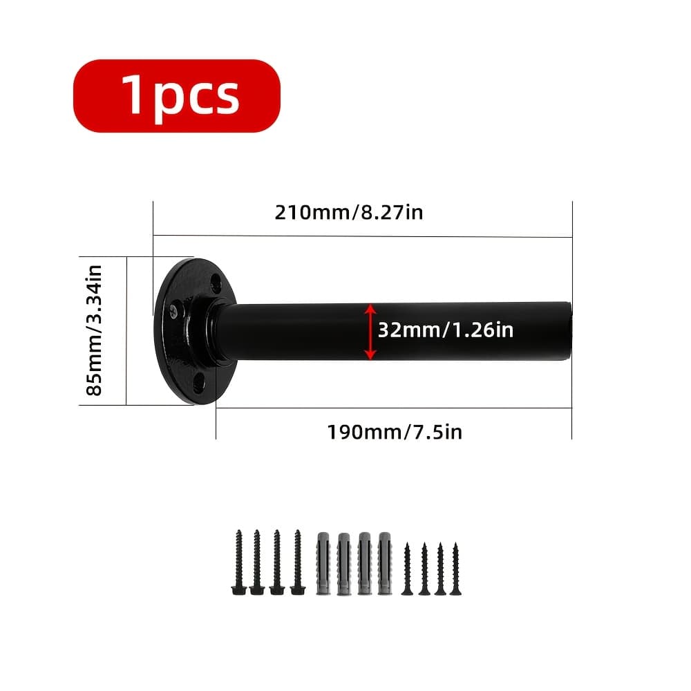 TEMU Heavy-duty Iron Barbell Rack Wall Mount, Black Weight Plate Holder, Home Gym Storage Organizer With Installation Accessories,