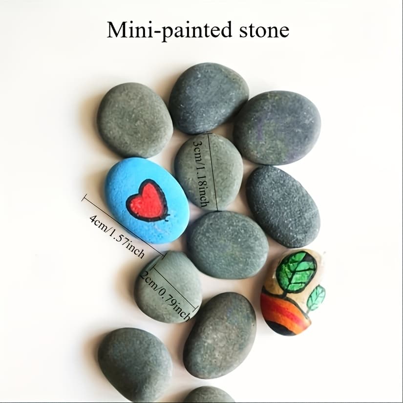 TEMU Natural Set - Smooth Grayish Black Rocks, Size 1 To 1.18 Inches, For Art Decor, Crafts, Aquariums And Painting, Ideal For Modern Decoration