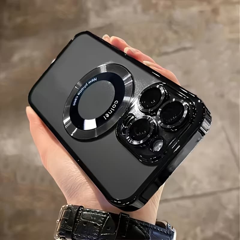 TEMU Phone Case - Shockproof Electroplated Tpu Magnetic Phone Cases Compatible With For Iphone 16, 15, 14, 13, 12, And 11 Plus, As Well As 16pro, 15pro, 14 Pro, 13 Pro, 12 Pro, And 11 Pro