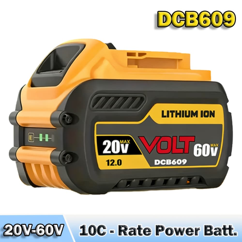 TEMU 6/1pc 12.0ah Replacement For 20v/60v Max Dcb609 Battery High Capacity Lithium-ion Battery For Dcb606 Dcb609 Dcb612 Dcb200 Dcb206 Dcb207 Cordless Power Tools