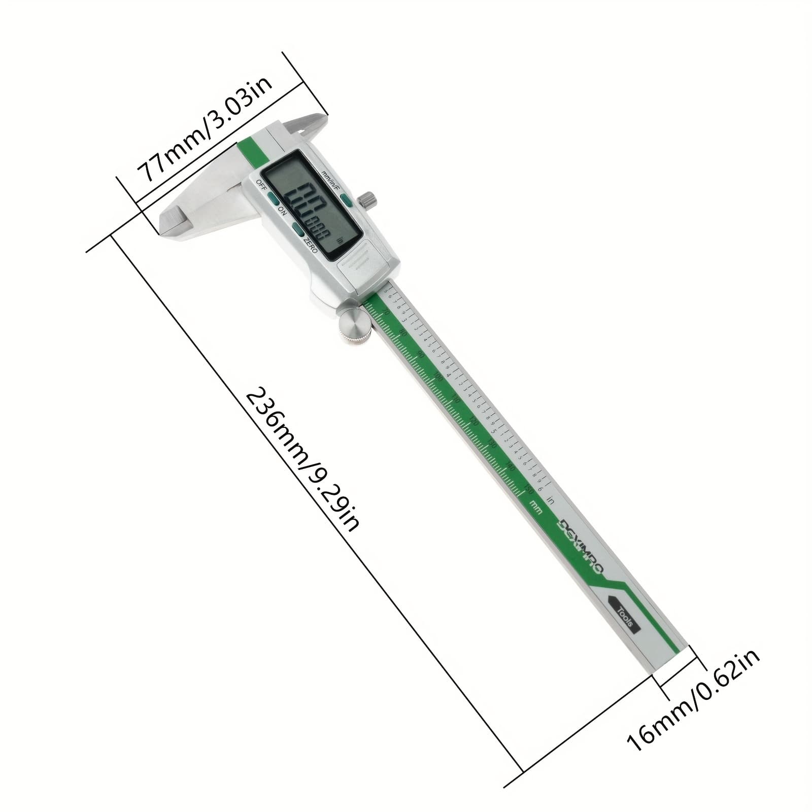 TEMU Et50 Digital Caliper Made Of, Measuring 150mm With , Millimeter, And Inch Scales, Featuring A Precision Of 0.01mm