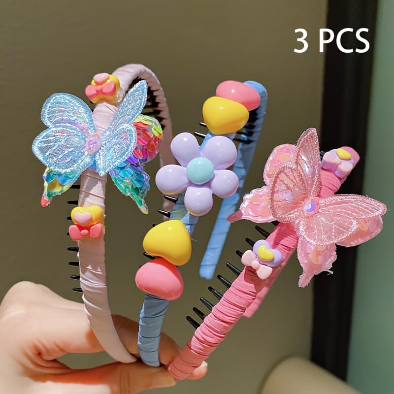 TEMU 3pcs Korean Style Hair Clips, Hair Styling Accessories, Anti-slip Headband For Flyaways