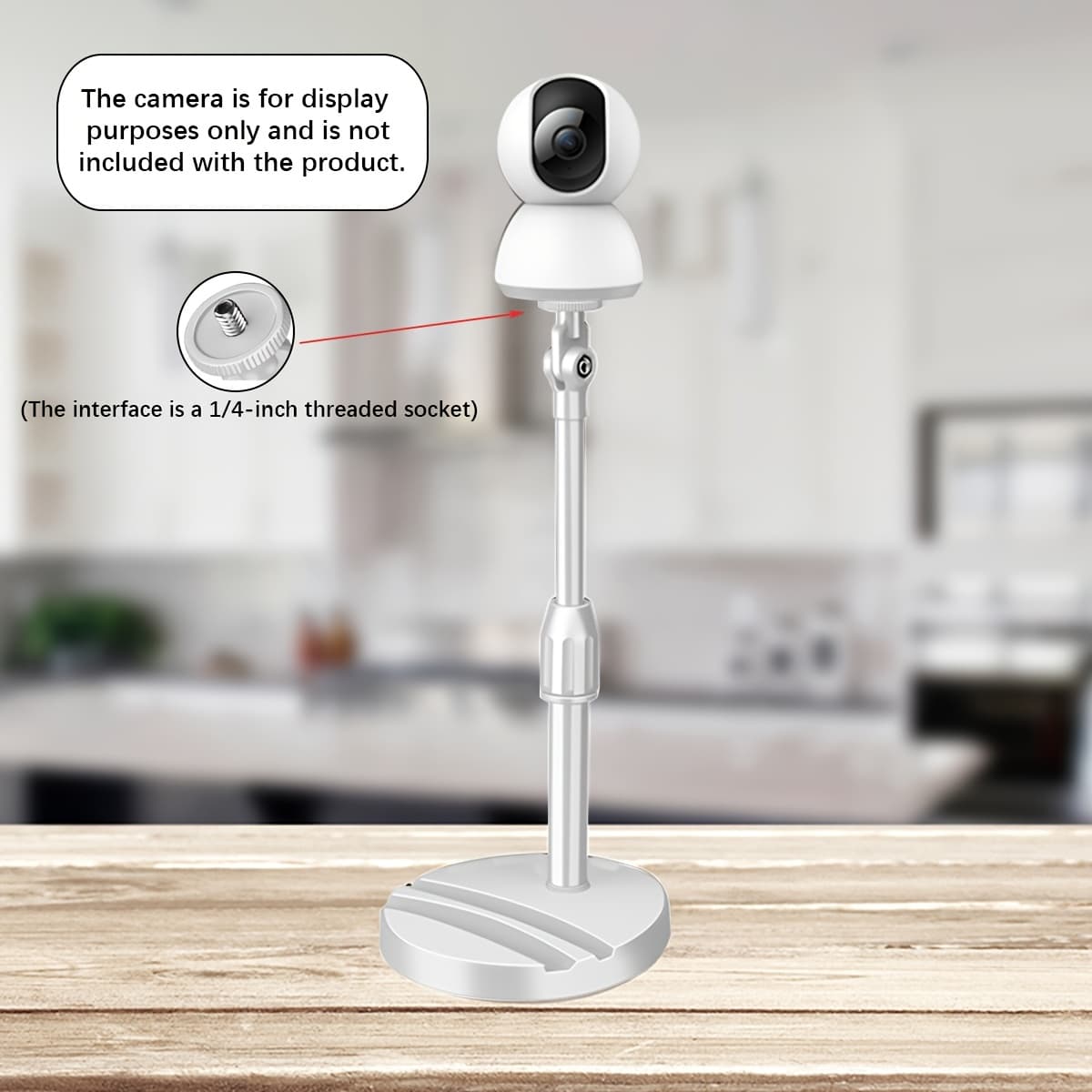 TEMU Adjustable Desktop Extendable Surveillance Camera Mount For Home Use, Suitable For Security Cameras And Monitors
