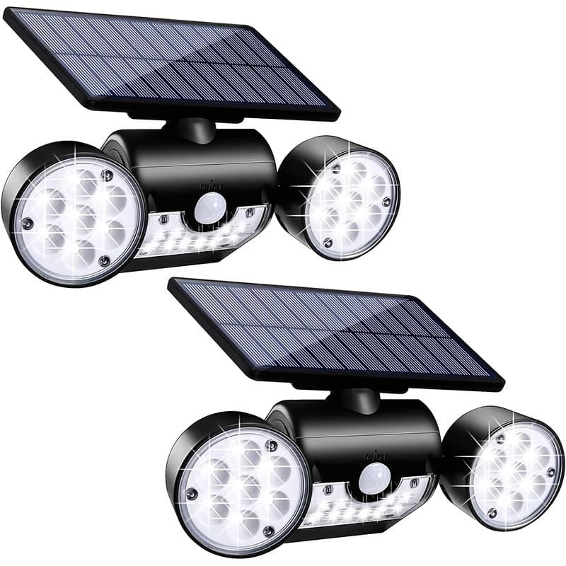 TEMU Solar Lights Outdoor, Motion Sensor Security Lights Solar Wall Lights With Dual Head Spotlights 30 Led 360°adjustable Outdoor For Garden Garage Patio Ip 65