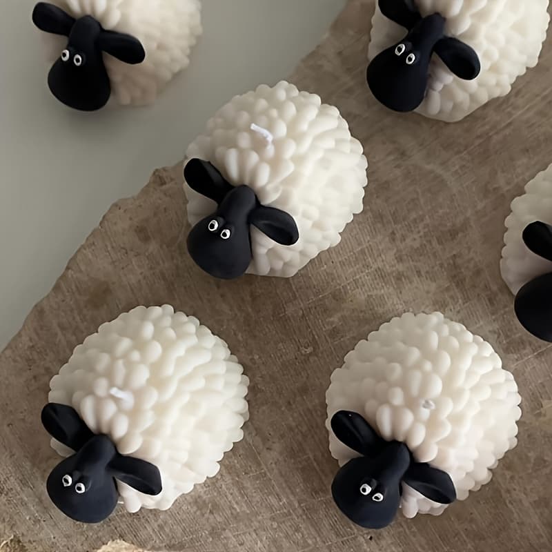 TEMU 1pc Silicone Mold, Candle Mold, Concrete Plaster Sheep Ornament Mold, Furniture Ornament Decoration, Epoxy Resin Animal Ornament Mold