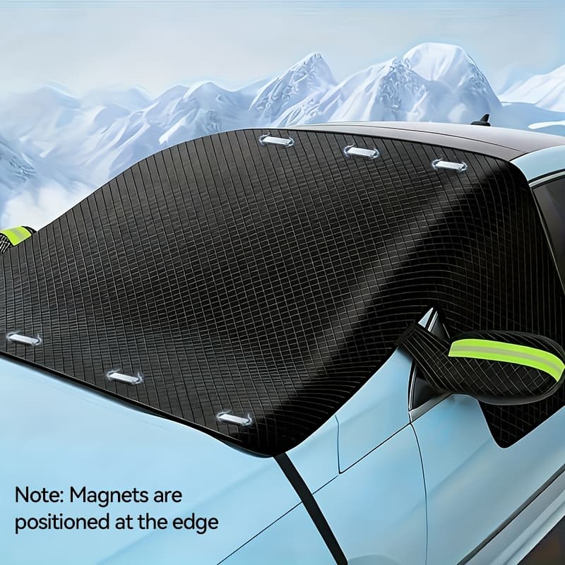 TEMU Magnetic Universal Car Sunshade - Heat-insulating, Uv-blocking, , Wind-proof, And Leaf-proof Three-window Extendable Sunshade For Suvs And Sedans - Protective Car Cover