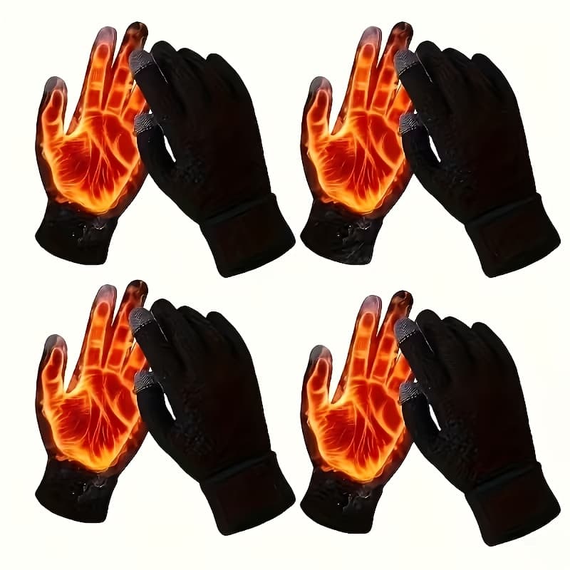 TEMU 4-pairs Winter Gloves For Men And Women Touchscreen Gloves, Thick And Plush Lined For Driving And Cycling | Stylish Multi-functional, Perfect For Winter Suitable For Men And Women
