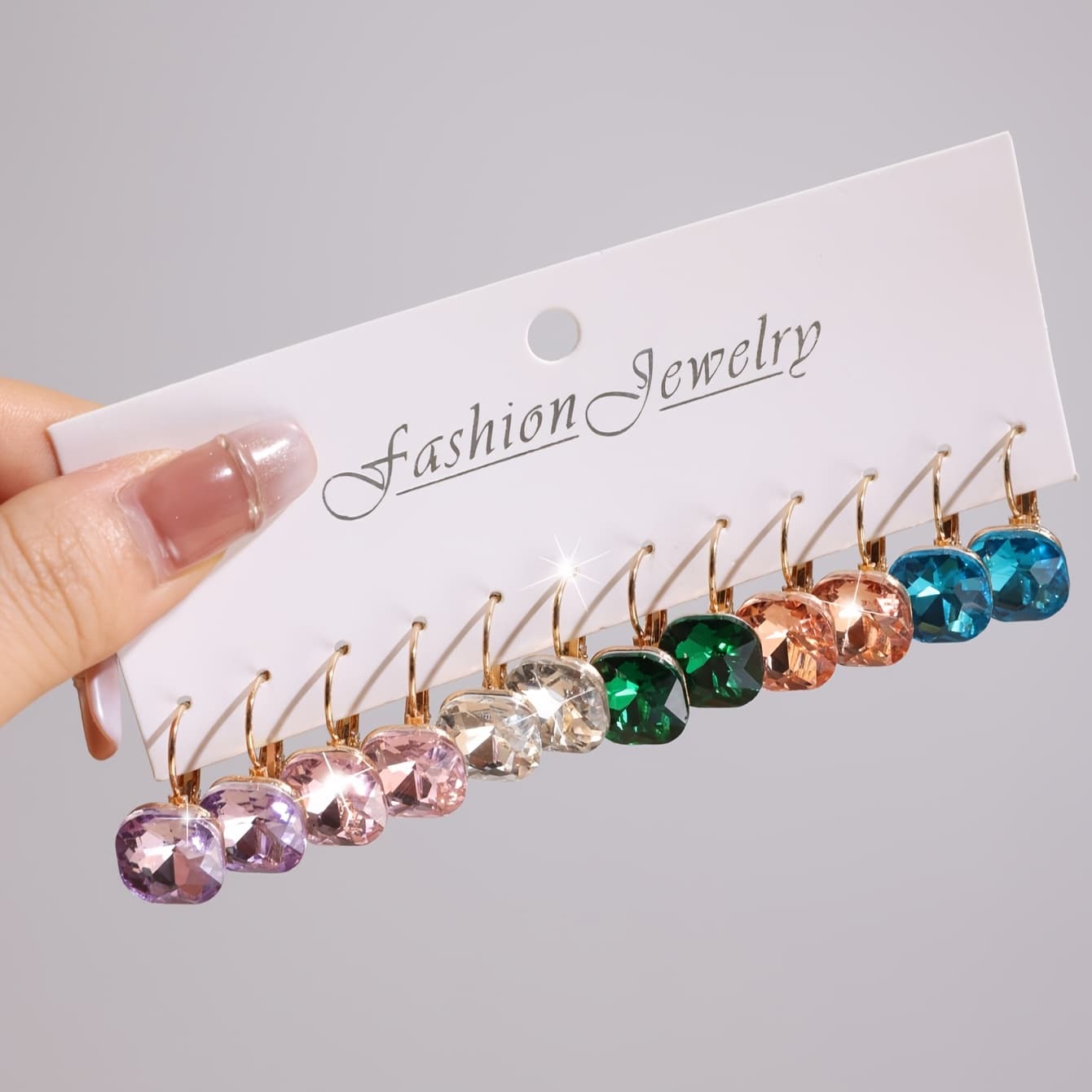 TEMU 6 Pairs/groups Of Easy And Cute High-sheer Studs, Special Sugar Cube-shaped Studs, Suitable For Women' Wear Or Gifts