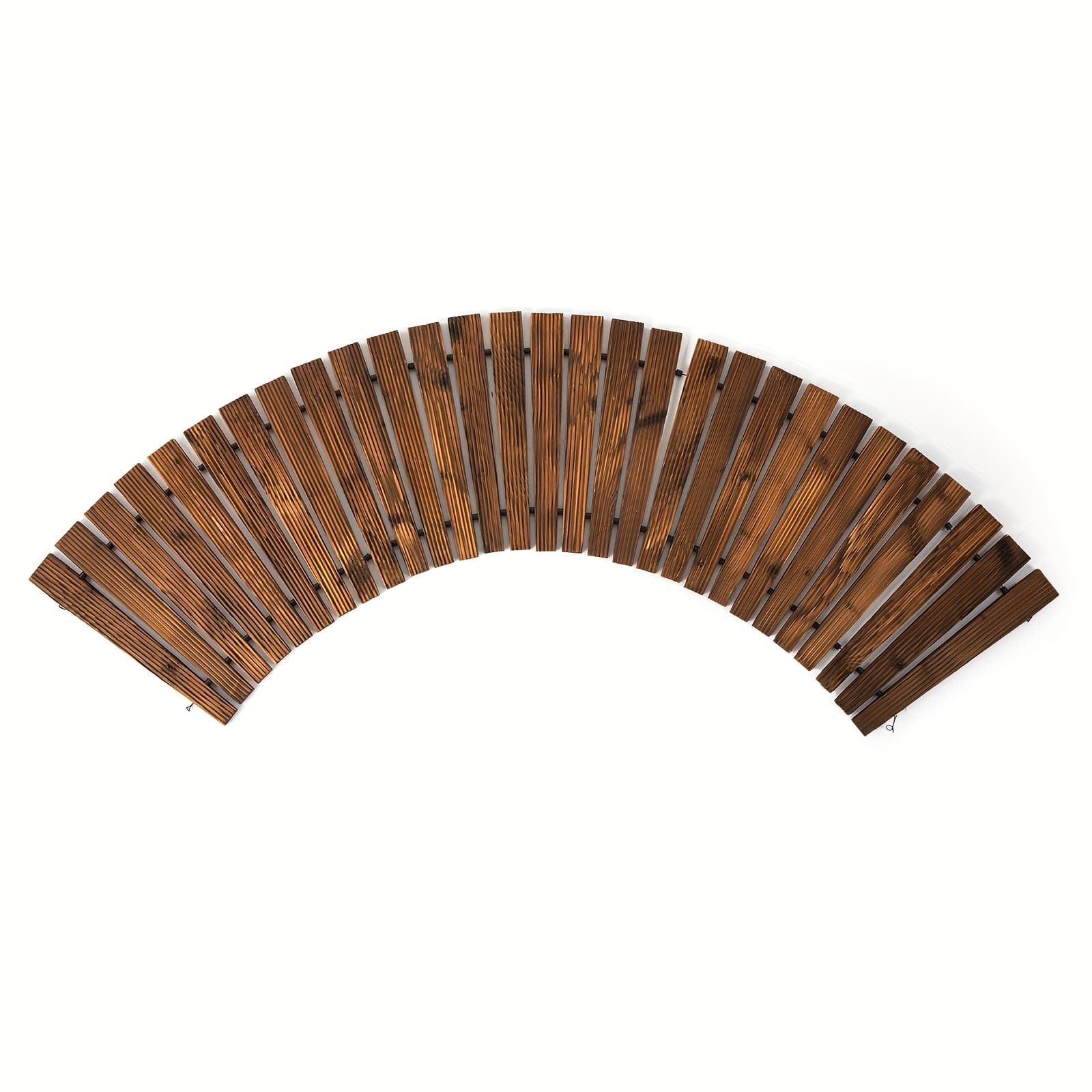 TEMU Pathway Curved - 7ft Outdoor Walkway With Non-slip Surface Rustic Path Decorative For Outdoor Patio, Garden Rustic Brown
