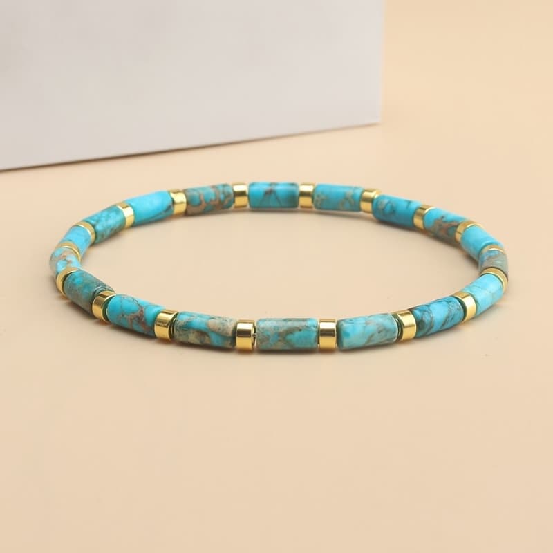 TEMU A Colorful Natural Bracelet From Bohemia, Handcrafted With Natural Stone Beads, Wear And An Ideal Gift For Dad Or Boyfriend On Special Occasions