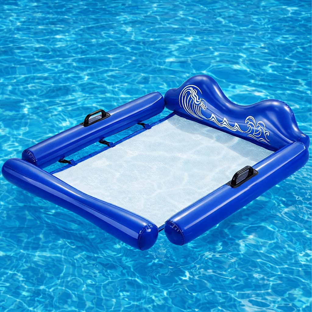 TEMU Air-filled Water Hammock - Chair For Adults To Float In The Pool, Made From Sturdy Pvc, Featuring Bright Mixed Colors And A Comfortable For Swimming, Relaxing By The Pool