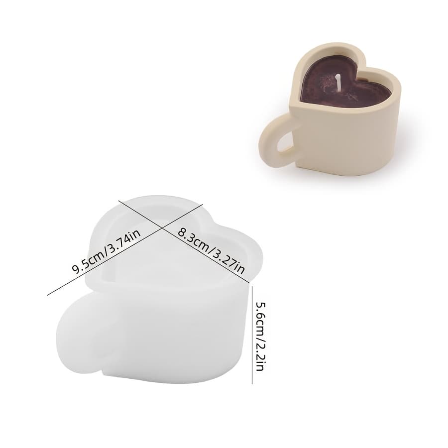 TEMU Diy Resin Mold, Heart-shaped Storage Cup, Candle Cup Mold, Drip Glue Home Decoration Ornament, Heart-shaped Silicone Mold