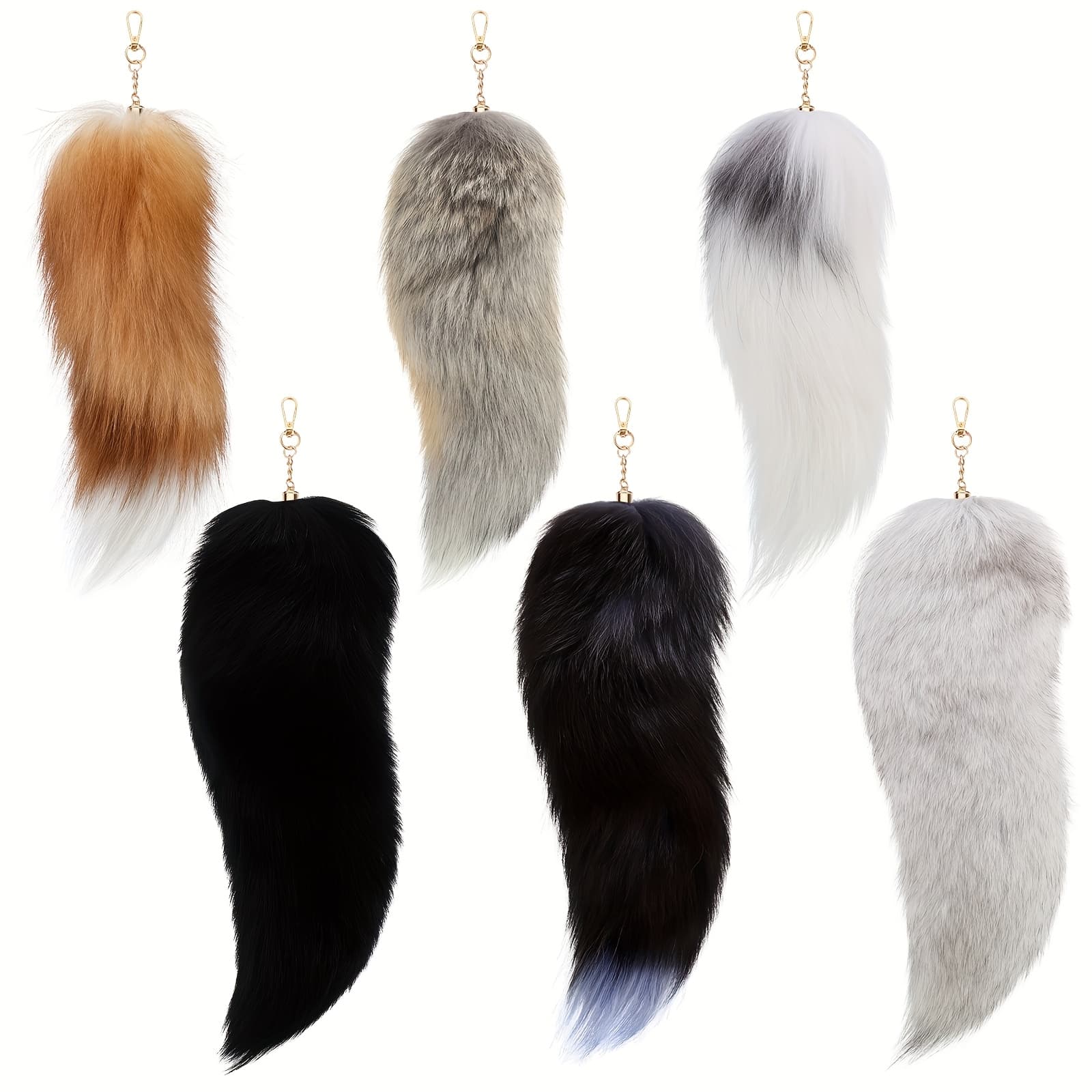 TEMU 6pcs Tail Keychains | Halloween And Christmas Decorations For Handbags And Backpacks, Cute Gifts For Women, Christmas Presents, Alloy Material