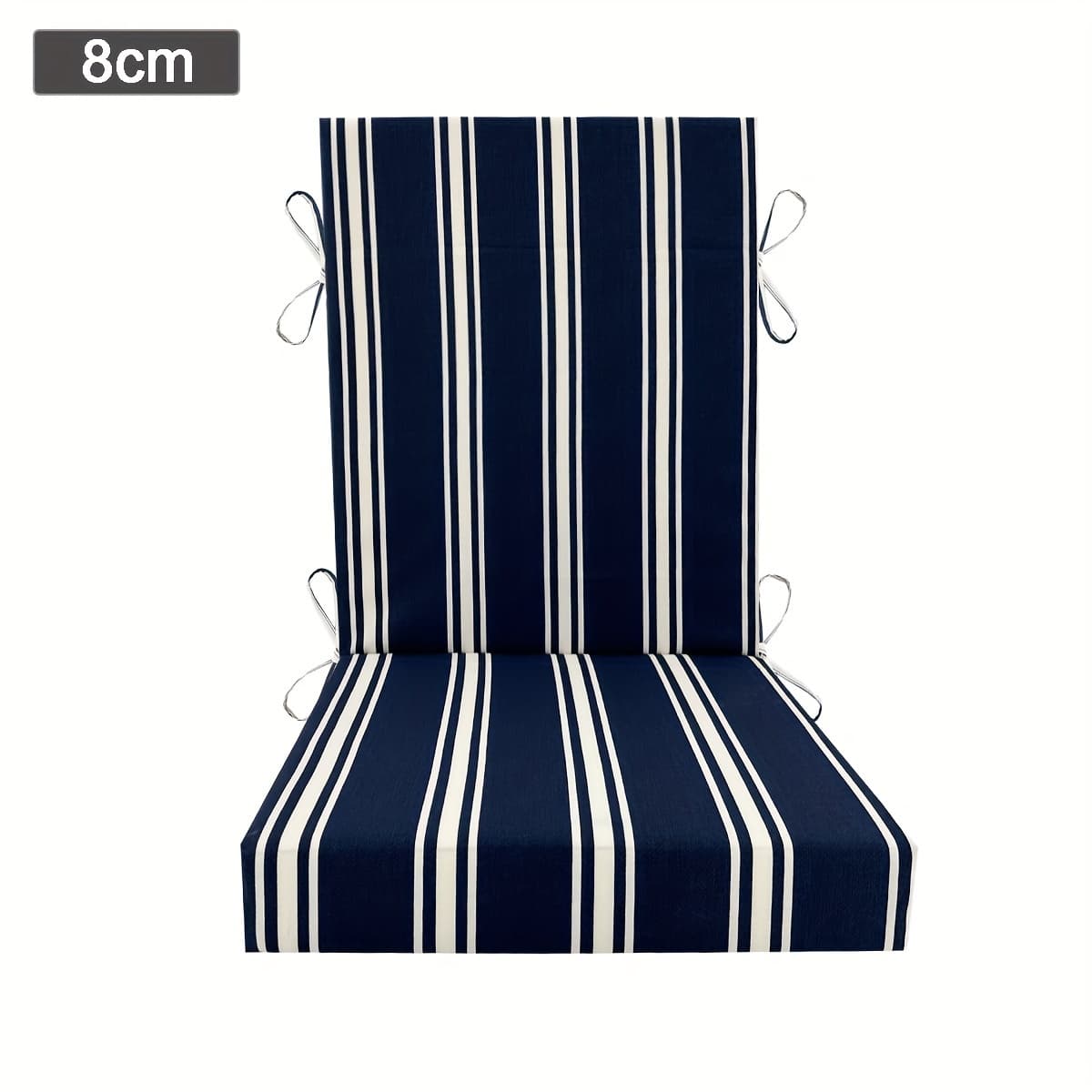 TEMU 1pc Outdoor High-back Cushion, Striped And Geometric Pattern Outdoor Chair Cushions Deep Seat, Weather-resistant